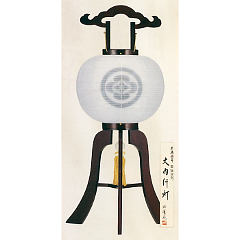 紫檀調 家紋絹二重(10号H)(木製・電気コード式)【家紋代込】