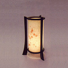 盆提灯: 数奇屋行灯 桜 電気コード式 木製