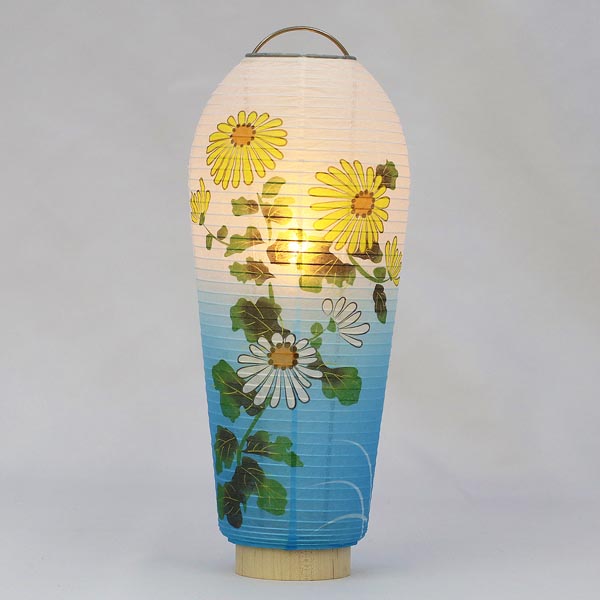 ウカイ印盆提灯小珠（こだま）　紙張　美濃菊　木製　電池式（LED仕様）　詳細画像