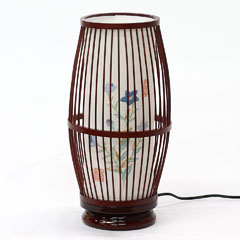 盆提灯: 竹の灯り 竹宝 ワイン 桔梗 電気コード式 木製