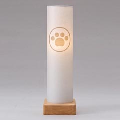 盆提灯: ペット用 肉球紋入り まどか 手漉き本美濃紙 電池式（コードレス：LED仕様） 木製
