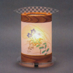 盆提灯: ANDON S 桔梗 ワーロン和紙 電気コード式 木製