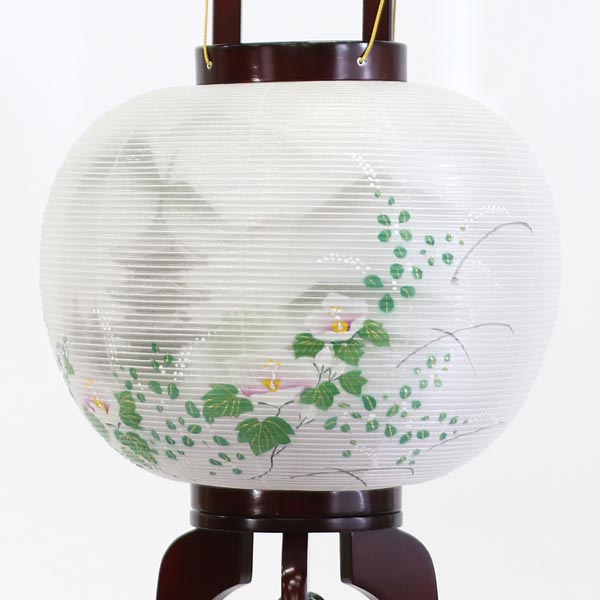 山登盆提灯マグネット式 さやか行灯 サクラ色塗 絹二重 電気コード式 木製　詳細画像