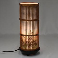 盆提灯: 星影草 竹製行灯 電気コード式 木製