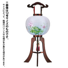 盆提灯: 桜 絹二重 淡蓮華 木製 電気コード式