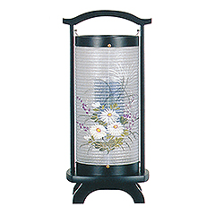 盆提灯: 回転みのじ 菊 木製 電気コード式