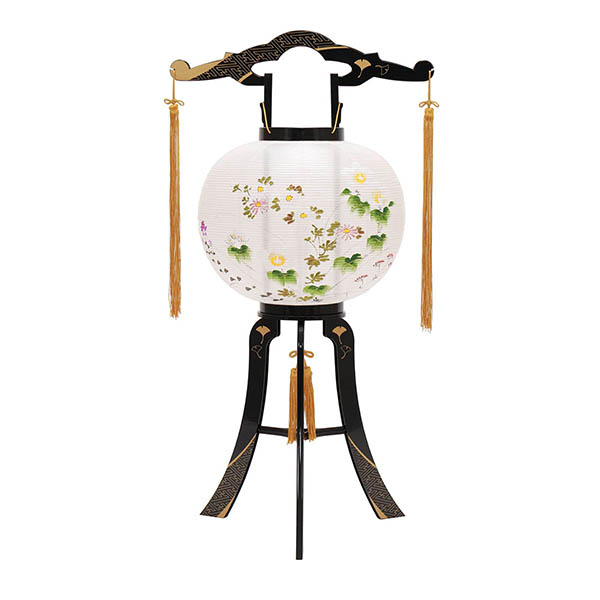 綾型蒔絵 絹 絵入 プラスチック製 電気コード式