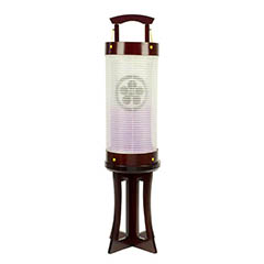 盆提灯: 愁霊燈 涼月A （りょうげつ） 絹二重 木製 電気コード式 【家紋入代込】 【組立不要】