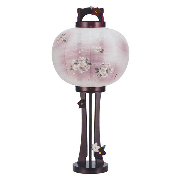 涼水に桜 ビニロン和紙一重張り ワイン 回転筒付 木製 電気コード式