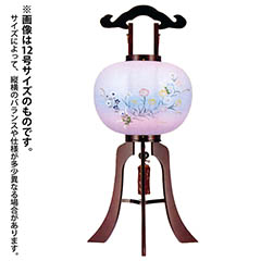 盆提灯: 桜調 大内 ビニロン和紙一重張り 撫子 木製 電気コード式