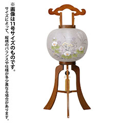 盆提灯: 春日行灯 絹二重 ケヤキ調 木製 電気コード式
