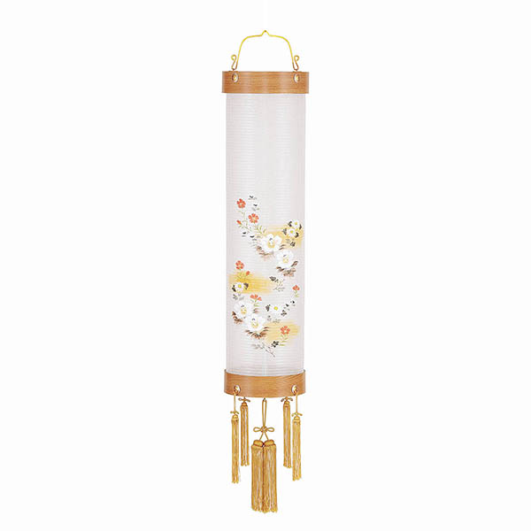 住吉 欅柄 絹 絵入 硬質ボール材 電気コード式