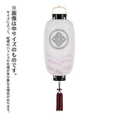 盆提灯: 門提灯長 絹二重 木製 電気コード式 【家紋入代込】