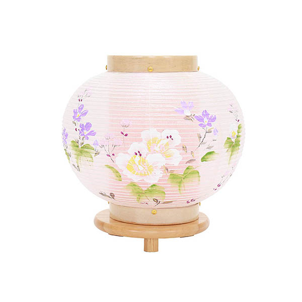 花しおり ぷちあかり 絹二重 絵入 木製 電気コード式 【組立不要】