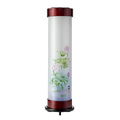 盆提灯: 桜 伸縮提灯 絹二重 淡蓮華 ワンタッチ伸縮 木製 電気コード式（LED仕様）