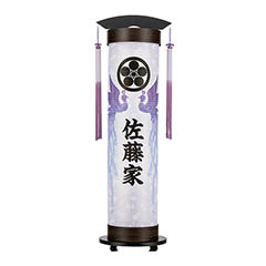 盆提灯: 伸縮提灯 白紋天 和紙 一重張り 硬質ボール材 ワンタッチ伸縮 電気コード式 【家紋・家名入代込】