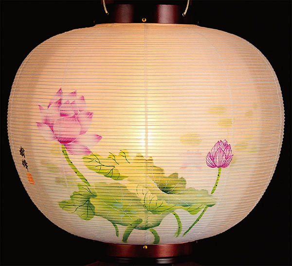 盆提灯 樹峰 行灯 桜 絹二重 淡蓮華 詳細画像 樹峰 盆提灯 行灯 桜 絹二重 淡蓮華 詳細画像