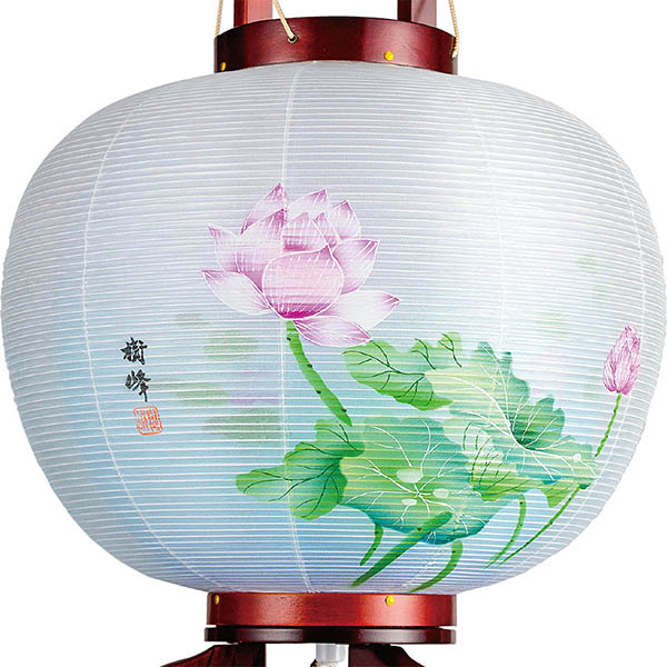 盆提灯 樹峰 行灯 桜 絹二重 淡蓮華 詳細画像 樹峰 盆提灯 行灯 桜 絹二重 淡蓮華 詳細画像