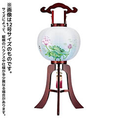 盆提灯: 行灯 桜 絹二重 淡蓮華 木製 電気コード式