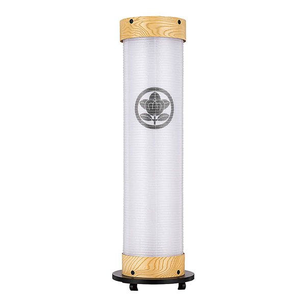 白木 伸縮提灯 絹二重 無地 ワンタッチ伸縮 神道 木製 電気コード式 【家紋入代込】