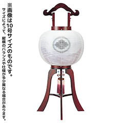 盆提灯: 桜 絹二重 深山水 古代紫 木製 電気コード式 【家紋入代込】