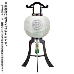 盆提灯: 張黒檀 絹二重 深山水 古代緑 木製 電気コード式 【家紋入代込】