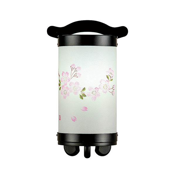 回忌灯 手書き絵 桜 木製 電池式（コードレス：LED仕様） 【組立不要】