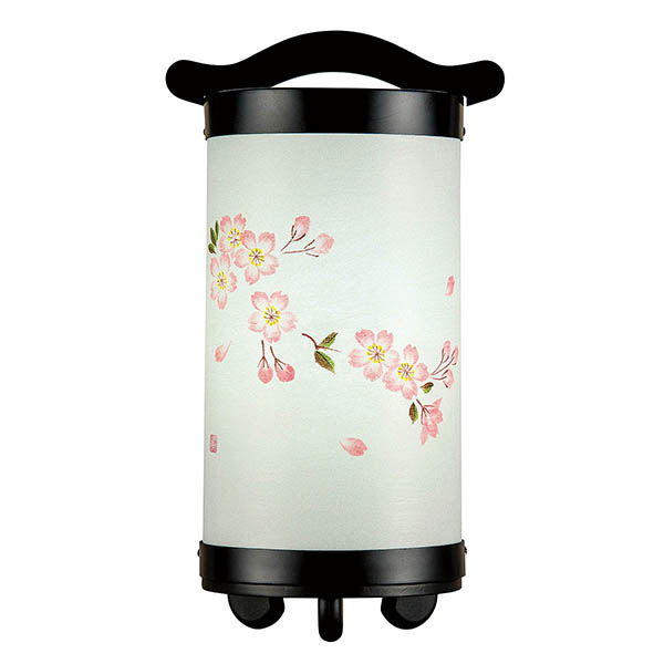 回忌灯 手書き絵 桜 木製 電池式（コードレス：LED仕様） 【組立不要】