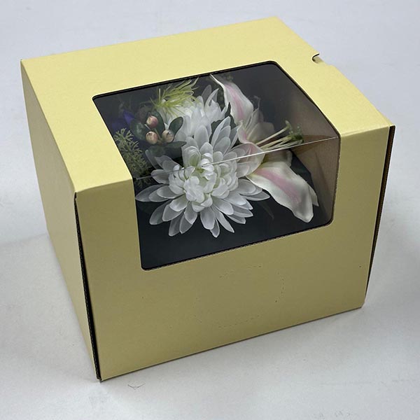 樹峰　 盆提灯　造花 大 フラワーアレンジメント 菊・百合 飾台付　詳細画像