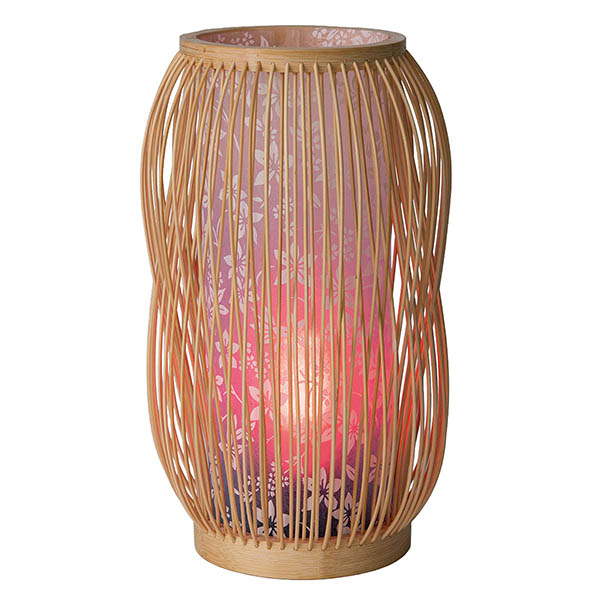 盆提灯 山登 竹の灯 3号 白木 桔梗ボカシ 詳細画像 山登 盆提灯 竹の灯 3号 白木 桔梗ボカシ 詳細画像