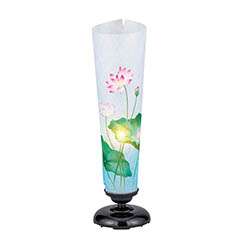 盆提灯: 夢あんどん 蓮 プラスチック製 電気コード式 【組立不要】