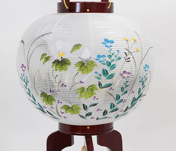 盆提灯 大西生糸工芸 桜調 絹二重 絵入 詳細画像 大西生糸工芸 盆提灯 桜調 絹二重 絵入 詳細画像