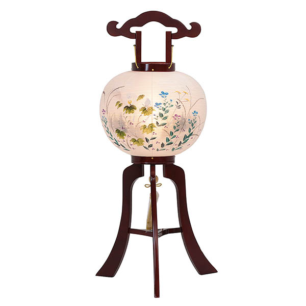 盆提灯 大西生糸工芸 桜調 絹二重 絵入 詳細画像 大西生糸工芸 盆提灯 桜調 絹二重 絵入 詳細画像