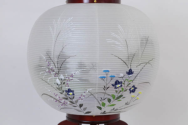 盆提灯 大西生糸工芸 桜調 絹二重 絵入 詳細画像 大西生糸工芸 盆提灯 桜調 絹二重 絵入 詳細画像