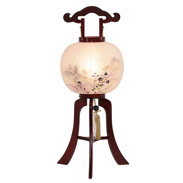 盆提灯 大西生糸工芸 桜調 絹二重 絵入 詳細画像 大西生糸工芸 盆提灯 桜調 絹二重 絵入 詳細画像