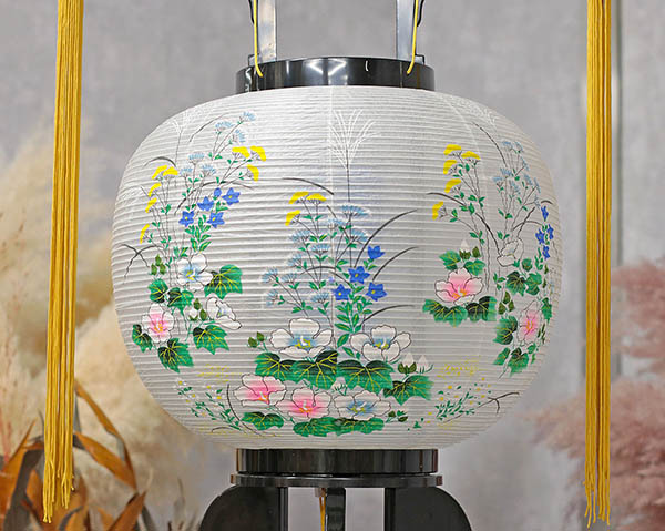 盆提灯 山登 美吉野回転 秋草 詳細画像 山登 盆提灯 美吉野回転 秋草 詳細画像
