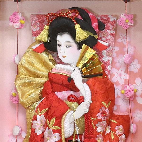 美光 羽子板　壁掛け 額飾り 京彩 会津塗り つるし飾り付き　詳細画像
