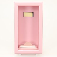 羽子板: 額飾り 香 ピンク塗り 壁掛けケース スタンド付き