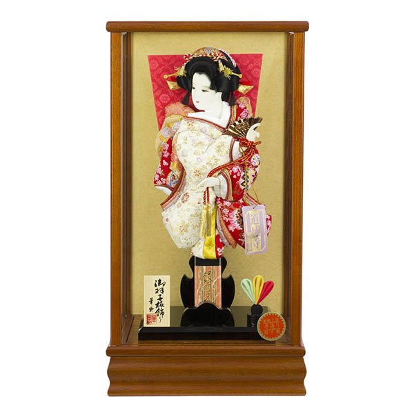 初音C 道成寺 茶木目 かぶせ ガラスケース飾り