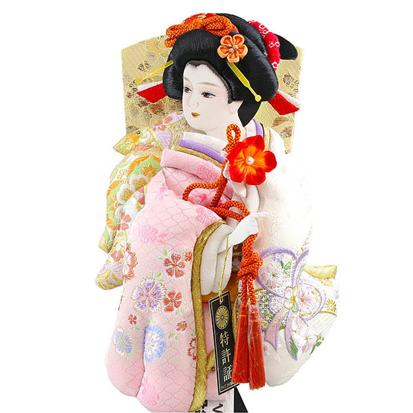 吉徳　 羽子板　立体振袖 飾り台セット　詳細画像