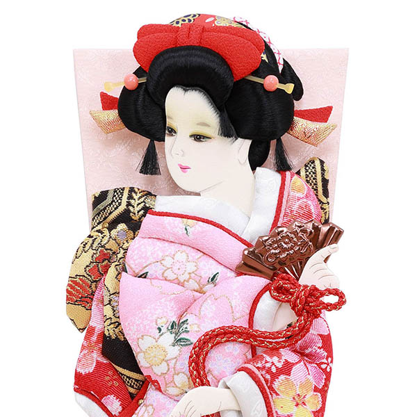 フジキ　 羽子板　姫振袖 道成寺 金彩友禅/縮緬 押絵羽子板　詳細画像