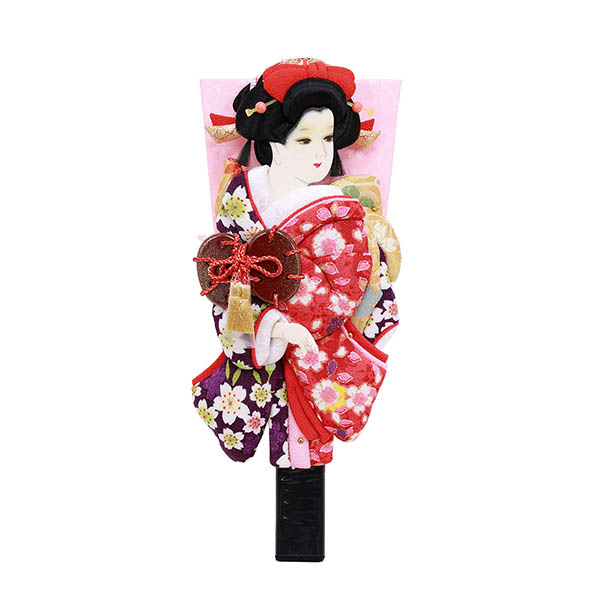 姫振袖 鼓 縮緬 押絵羽子板