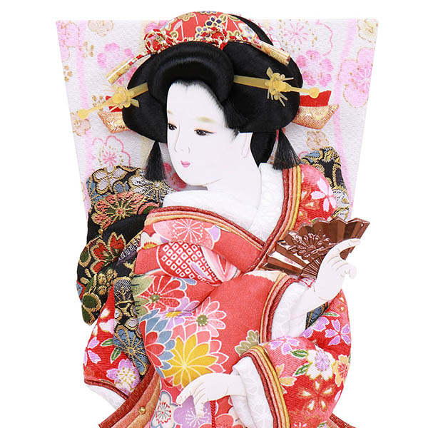 フジキ　 羽子板　姫振袖 まり飾り 古布/縮緬 押絵羽子板　詳細画像