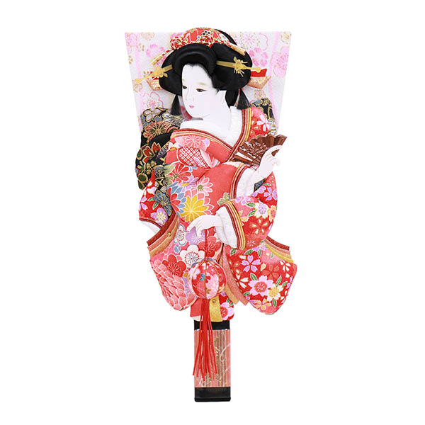 姫振袖 まり飾り 古布/縮緬 押絵羽子板