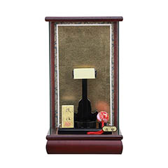 羽子板: 弥生 花梨 かぶせ パノラマ ガラスケース 8号羽子板用 （羽子板別売り）