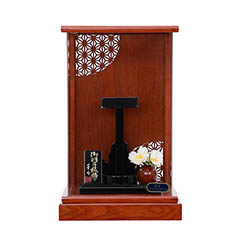 羽子板: 小春日 麻の葉柄 茶木目 かぶせ アクリルケース 8号羽子板用 （羽子板別売り）