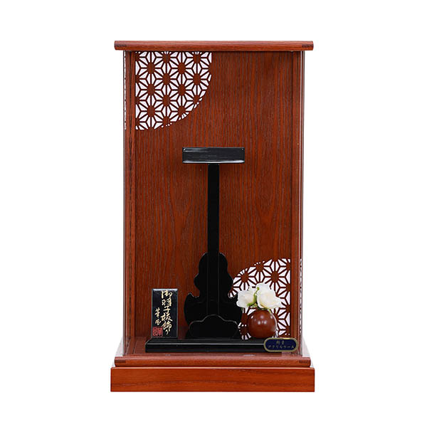 小春日 麻の葉柄 茶木目 かぶせ アクリルケース 10号羽子板用 (羽子板別売り)