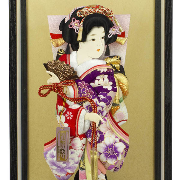 フジキ　 羽子板　古都C 道成寺 押絵羽子板 黒木目 ガラスケース飾り　詳細画像