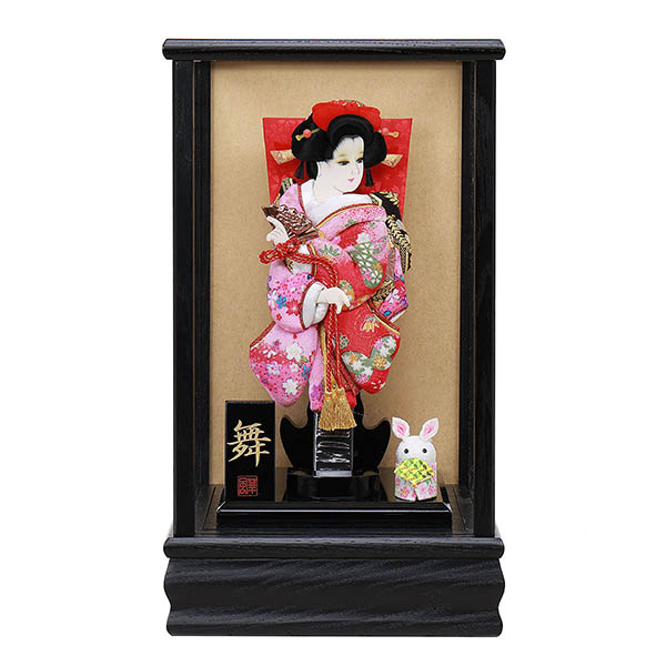 姫振袖 道成寺 舞 黒木目 ガラスケース飾り