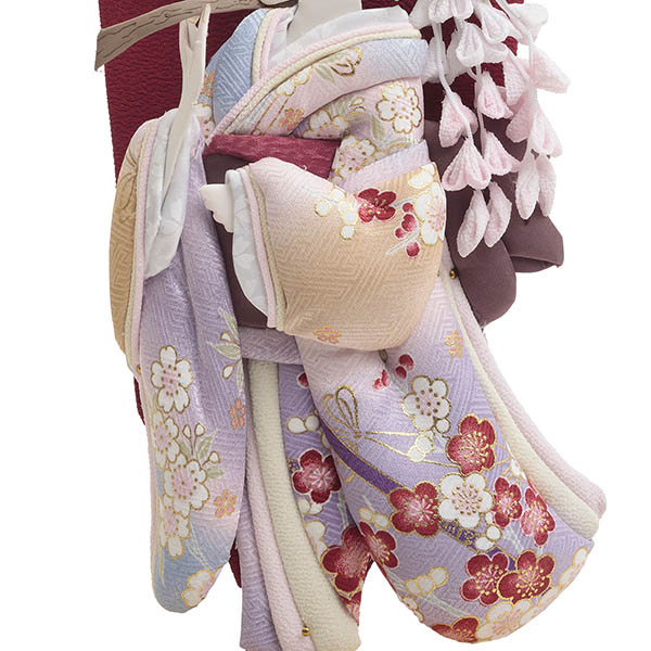 久月　 羽子板　藤娘友禅 四季花 タモ アクリルケース飾り　詳細画像